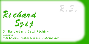 richard szij business card